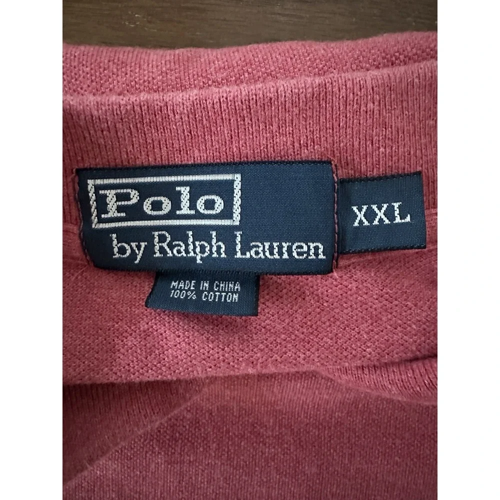 Polo By Ralph Lauren Men's XXL Polo Red Blue Pony Cotton Short Sleeve‎ Casual